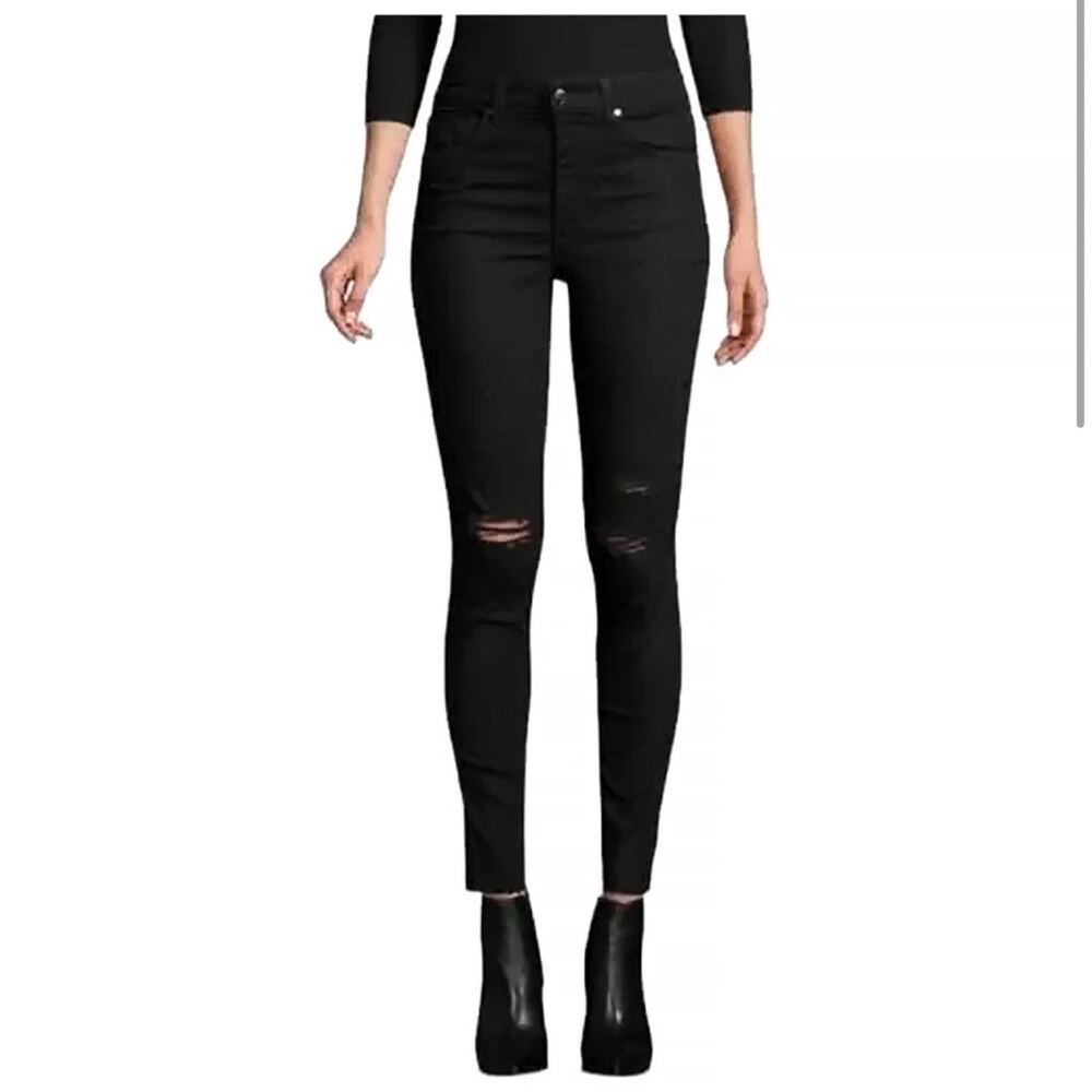 Joes jeans black high rise skinny ankle Women's Black Distressed Jeans